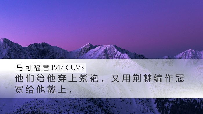 马 可 福 音 15:17 CUVS Bible Verse Image