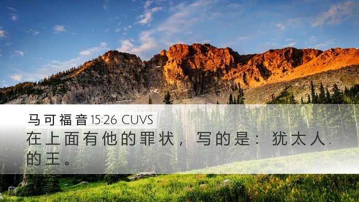 马 可 福 音 15:26 CUVS Bible Verse Image