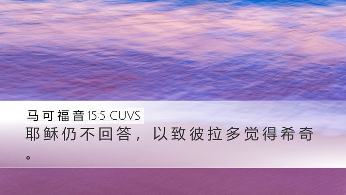 马 可 福 音 15:5 CUVS Bible Verse Image