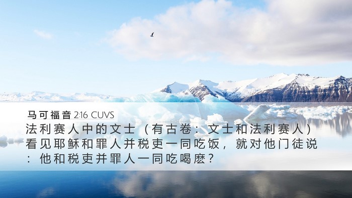 马 可 福 音 2:16 CUVS Bible Verse Image