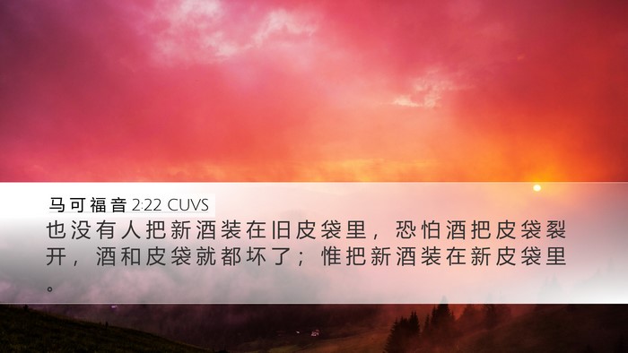 马 可 福 音 2:22 CUVS Bible Verse Image