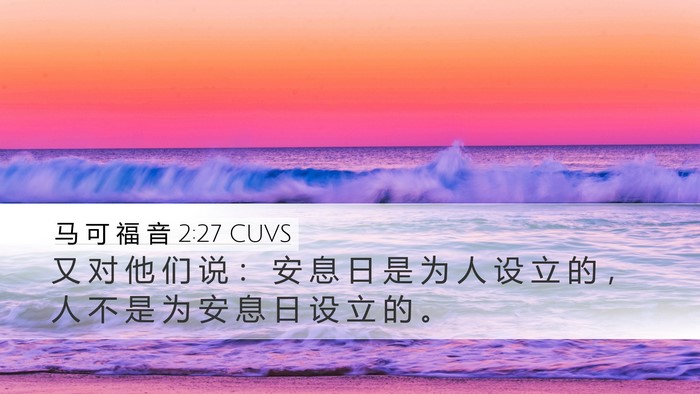 马 可 福 音 2:27 CUVS Bible Verse Image