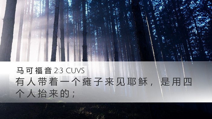马 可 福 音 2:3 CUVS Bible Verse Image