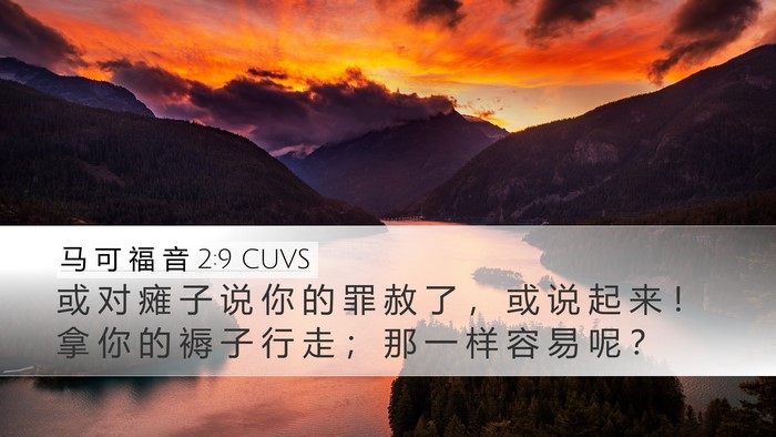 马 可 福 音 2:9 CUVS Bible Verse Image