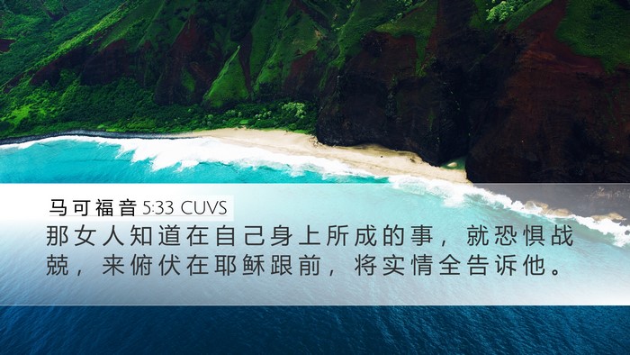 马 可 福 音 5:33 CUVS Bible Verse Image
