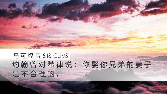 马 可 福 音 6:18 CUVS Bible Verse Image