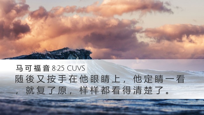 马 可 福 音 8:25 CUVS Bible Verse Image