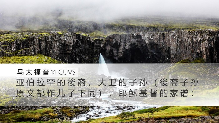 马 太 福 音 1:1 CUVS Bible Verse Image