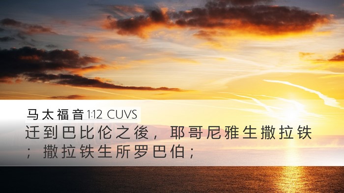 马 太 福 音 1:12 CUVS Bible Verse Image