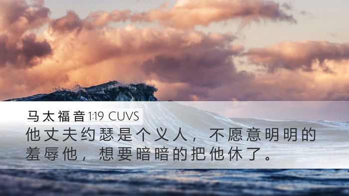 马 太 福 音 1:19 CUVS Bible Verse Image