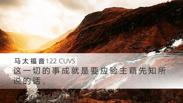 马 太 福 音 1:22 CUVS Bible Verse Image