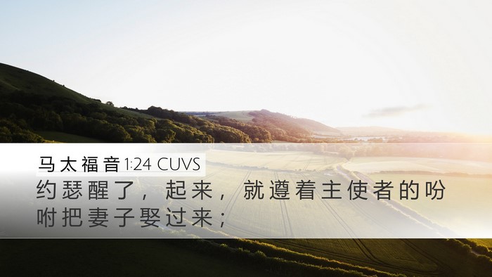 马 太 福 音 1:24 CUVS Bible Verse Image