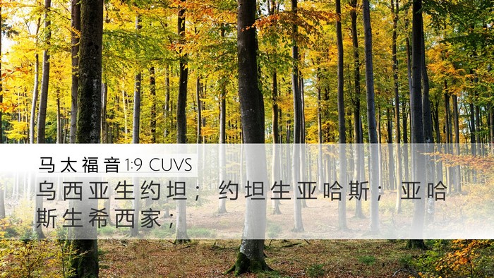 马 太 福 音 1:9 CUVS Desktop Wallpaper - 乌 西 亚 生 约 坦 ； 约 坦 生 亚 哈 - Desktop Bible Verse Wallpaper