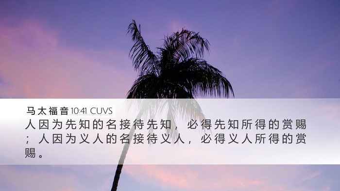 马 太 福 音 10:41 CUVS Bible Verse Image