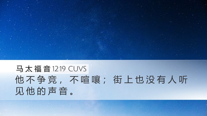 马 太 福 音 12:19 CUVS Bible Verse Image