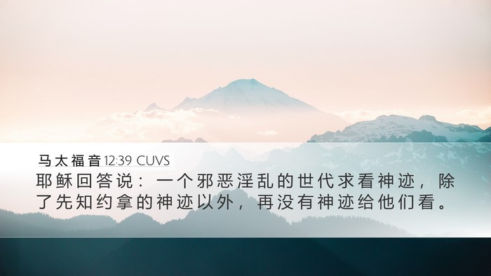 马 太 福 音 12:39 CUVS Bible Verse Image