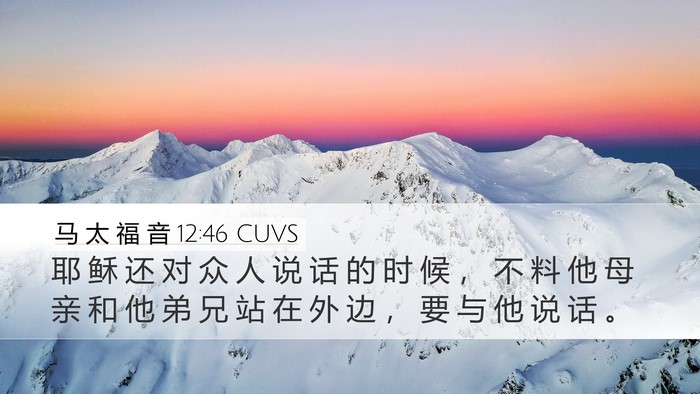 马 太 福 音 12:46 CUVS Bible Verse Image