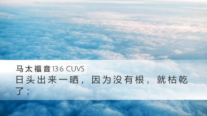 马 太 福 音 13:6 CUVS Bible Verse Image