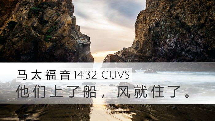 马 太 福 音 14:32 CUVS Bible Verse Image