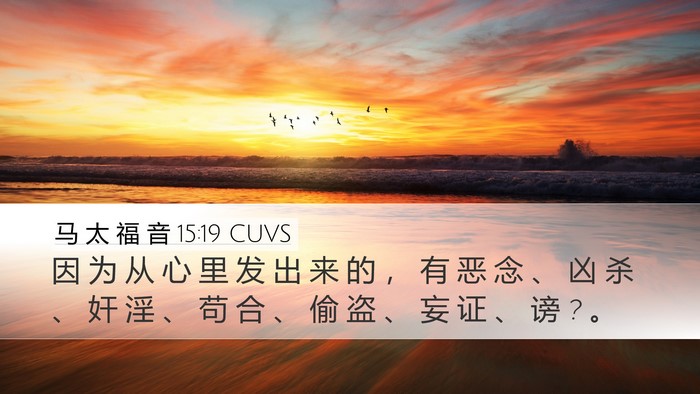 马 太 福 音 15:19 CUVS Bible Verse Image