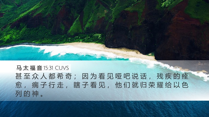马 太 福 音 15:31 CUVS Bible Verse Image