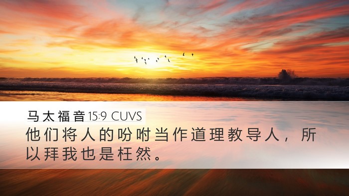 马 太 福 音 15:9 CUVS Bible Verse Image