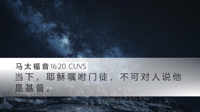 马 太 福 音 16:20 CUVS Bible Verse Image