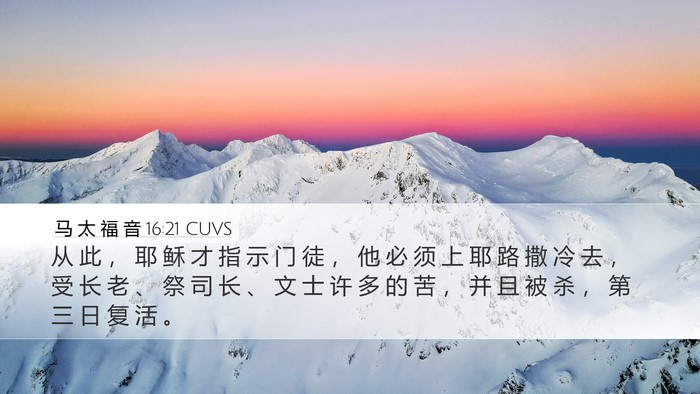 马 太 福 音 16:21 CUVS Bible Verse Image