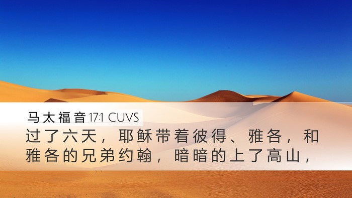 马 太 福 音 17:1 CUVS Bible Verse Image