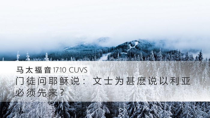 马 太 福 音 17:10 CUVS Bible Verse Image
