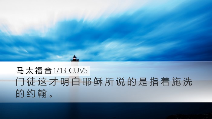 马 太 福 音 17:13 CUVS Desktop Wallpaper - 门 徒 这 才 明 白 耶 稣 所 说 的 是 - Desktop Bible Verse Wallpaper