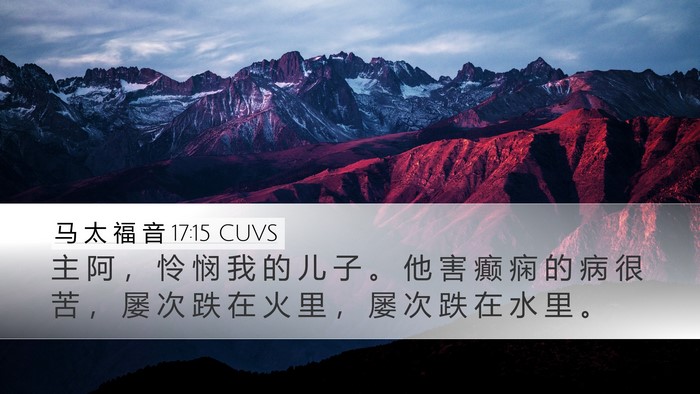 马 太 福 音 17:15 CUVS Bible Verse Image