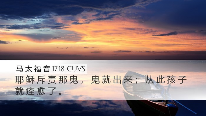 马 太 福 音 17:18 CUVS Bible Verse Image