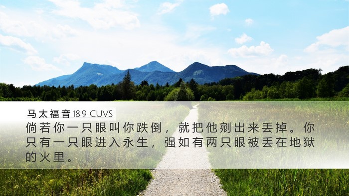 马 太 福 音 18:9 CUVS Bible Verse Image