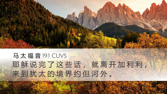 马 太 福 音 19:1 CUVS Bible Verse Image