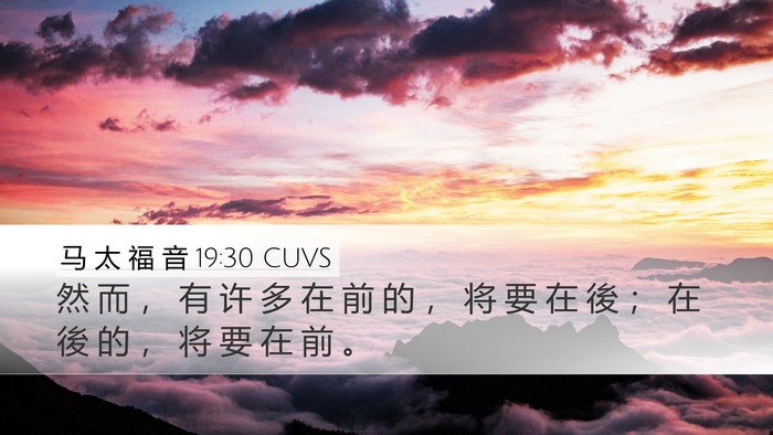 马 太 福 音 19:30 CUVS Bible Verse Image