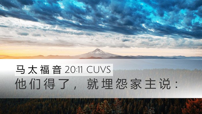马 太 福 音 20:11 CUVS Bible Verse Image