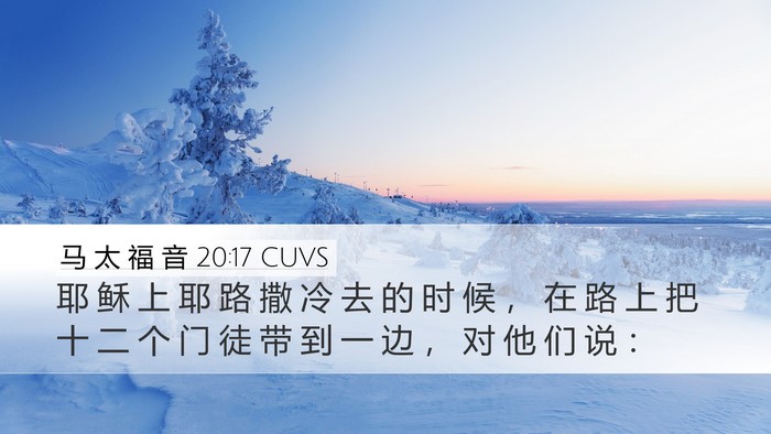 马 太 福 音 20:17 CUVS Desktop Wallpaper - 耶 稣 上 耶 路 撒 冷 去 的 时 候 ， - Desktop Bible Verse Wallpaper