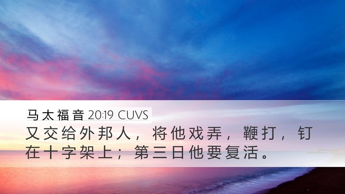 马 太 福 音 20:19 CUVS Bible Verse Image