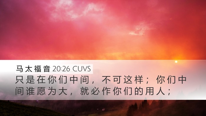 马 太 福 音 20:26 CUVS Desktop Wallpaper - 只 是 在 你 们 中 间 ， 不 可 这 样 - Desktop Bible Verse Wallpaper
