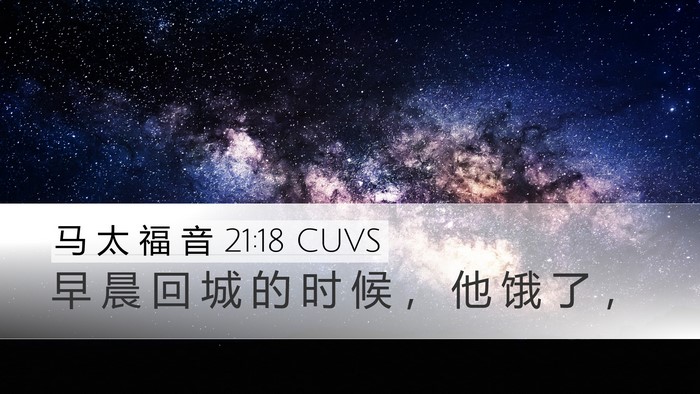 马 太 福 音 21:18 CUVS Bible Verse Image