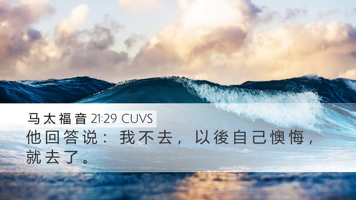 马 太 福 音 21:29 CUVS Bible Verse Image