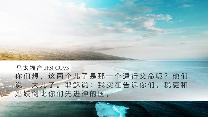 马 太 福 音 21:31 CUVS Bible Verse Image