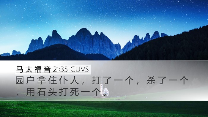 马 太 福 音 21:35 CUVS Bible Verse Image