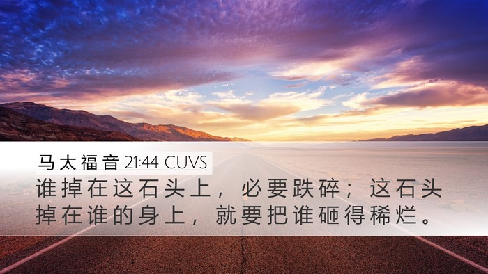 马 太 福 音 21:44 CUVS Bible Verse Image