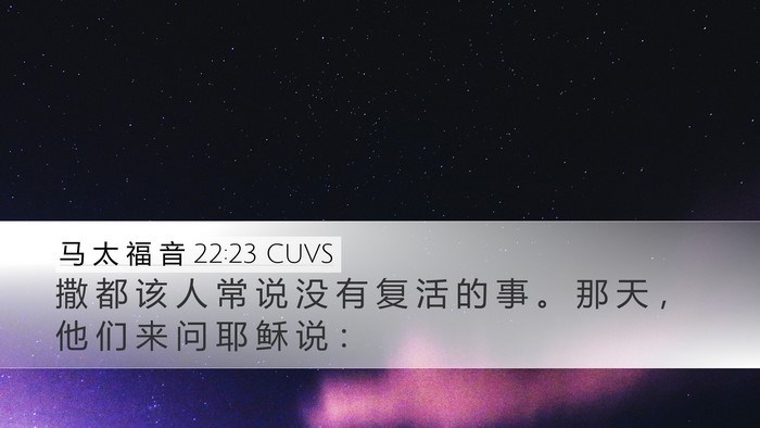 马 太 福 音 22:23 CUVS Bible Verse Image