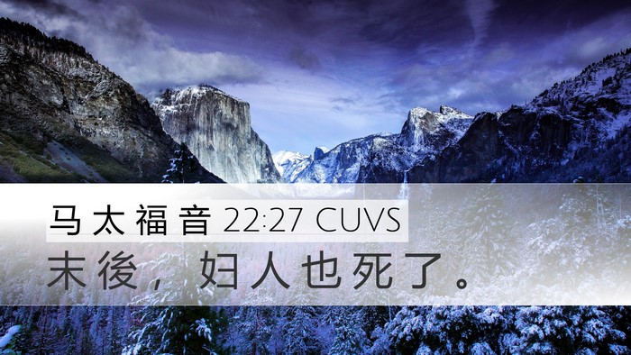 马 太 福 音 22:27 CUVS Desktop Wallpaper - 末 後 ， 妇 人 也 死 了 - Desktop Bible Verse Wallpaper