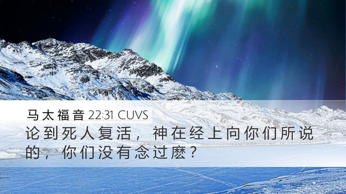 马 太 福 音 22:31 CUVS Bible Verse Image