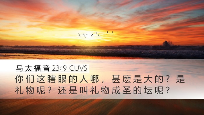 马 太 福 音 23:19 CUVS Bible Verse Image