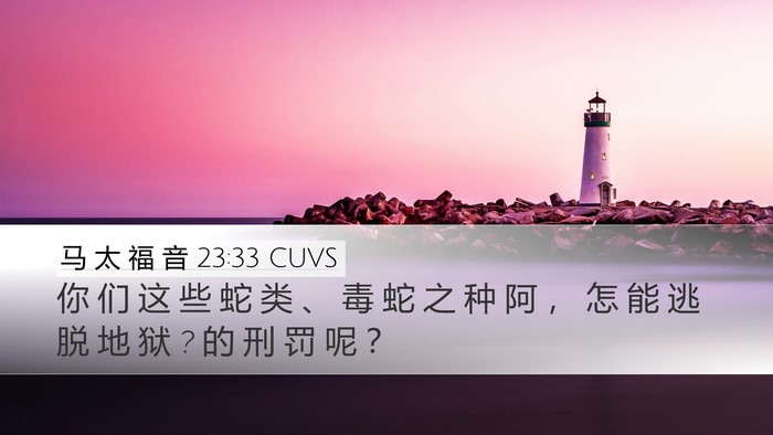 马 太 福 音 23:33 CUVS Bible Verse Image
